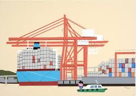 柳原良平が描く横浜の港の風景（柳原良平アートミュージアム） の展覧会画像