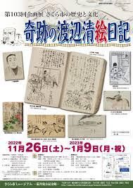 さくら市の歴史と文化渡辺清絵日記の世界 の展覧会画像