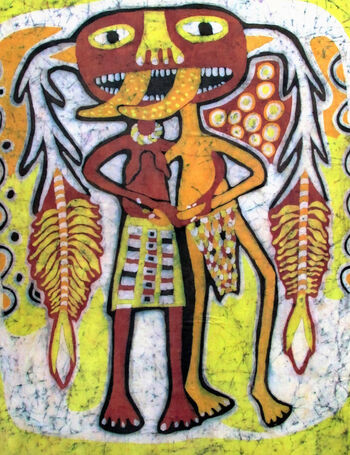 マサイ族を描いた絵画展ろうけつ染め｜マコンデ美術館｜あとあと